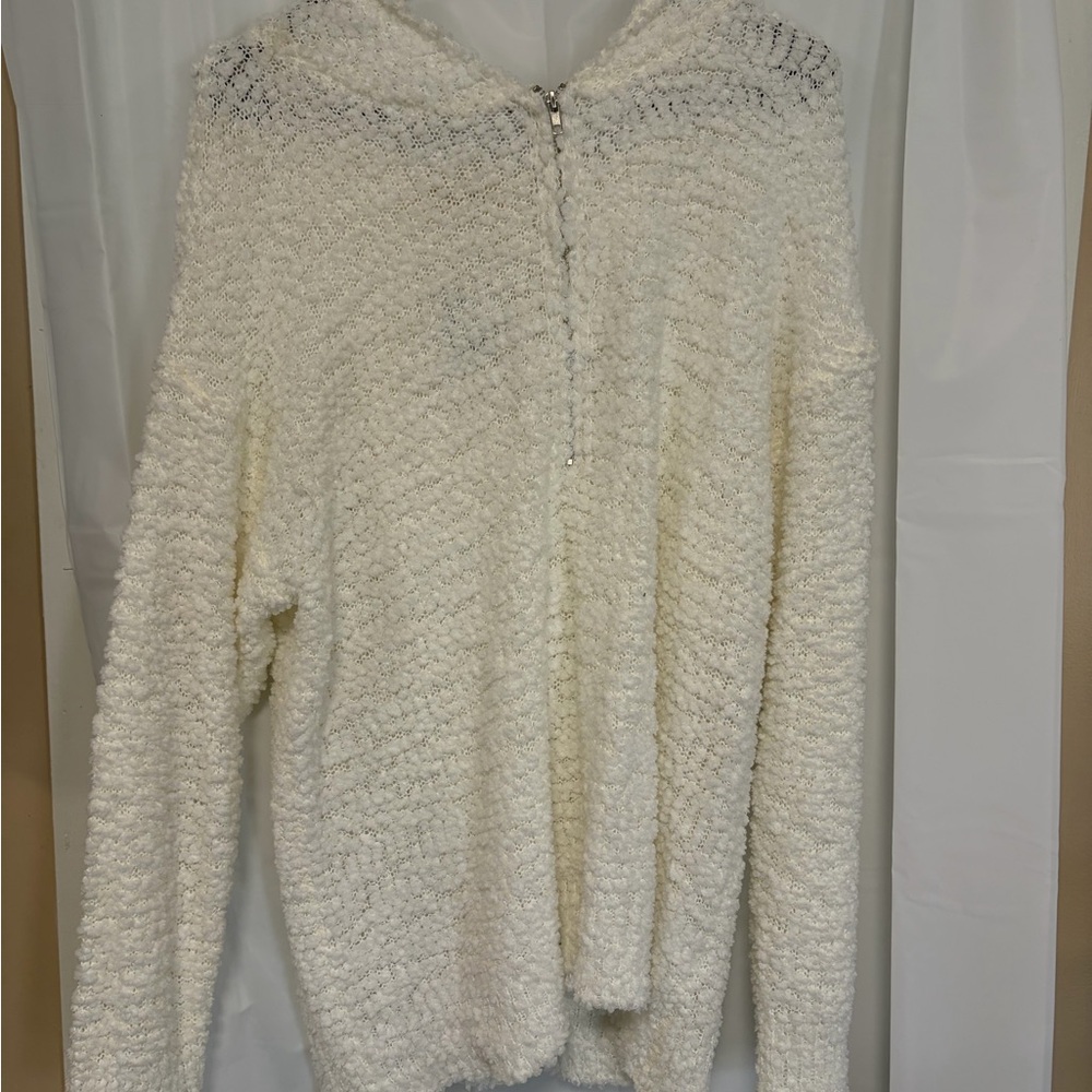 Peach Love California Ivory Quarter Zip Popcorn Hoodie